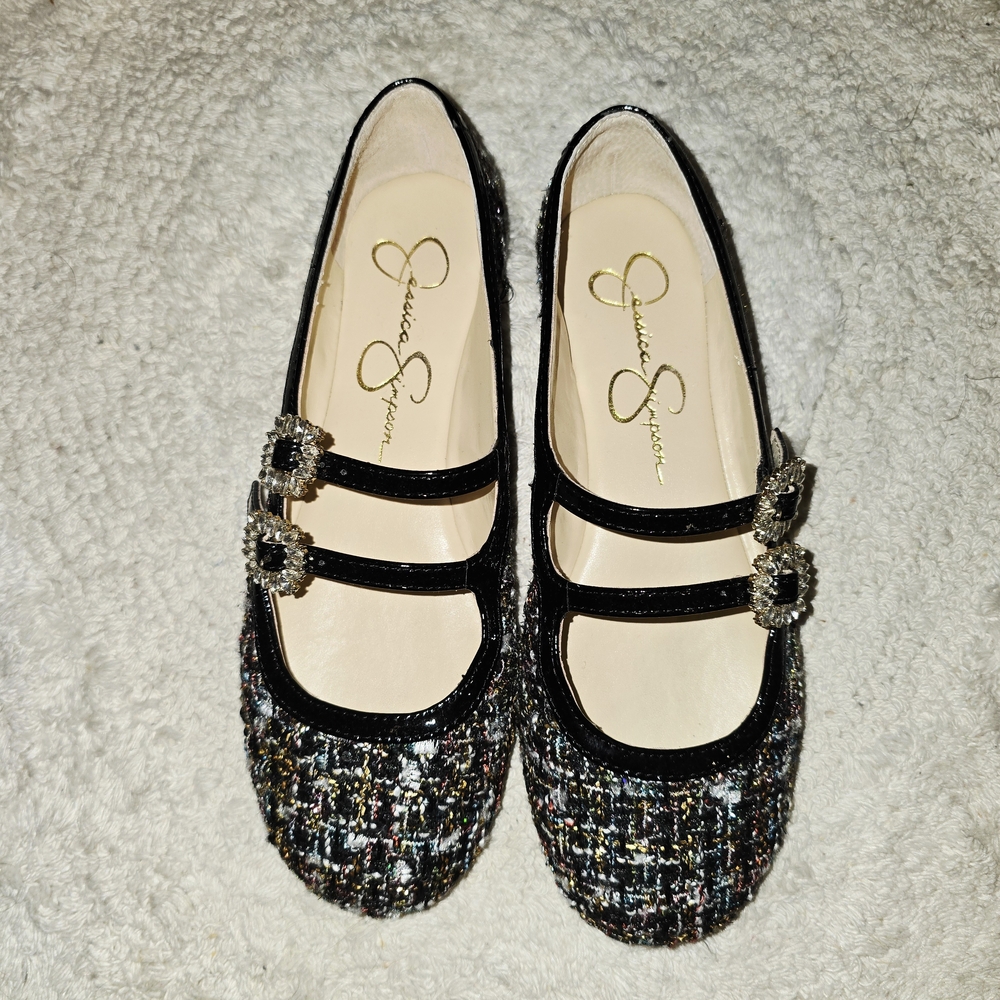 Jessica Simpson Elegant Black Tweed Women's Flat Shoes - Picture 3 of 6